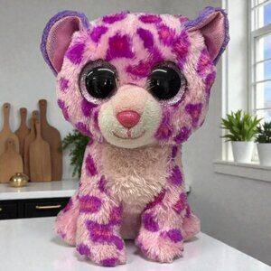 Ty Beanie Boos - "Glamour" the Leopard Pink Glitter Eyes 6" Plush NWOT New